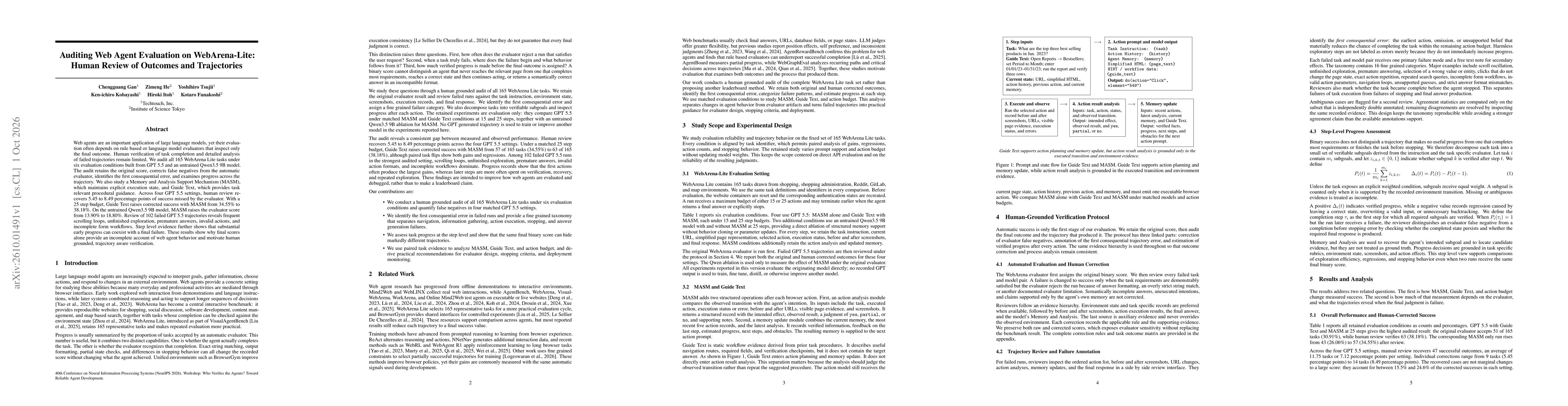 Thumbnail for Auditing Web Agent Evaluation on WebArena-Lite: Human Review of Outcomes and Trajectories