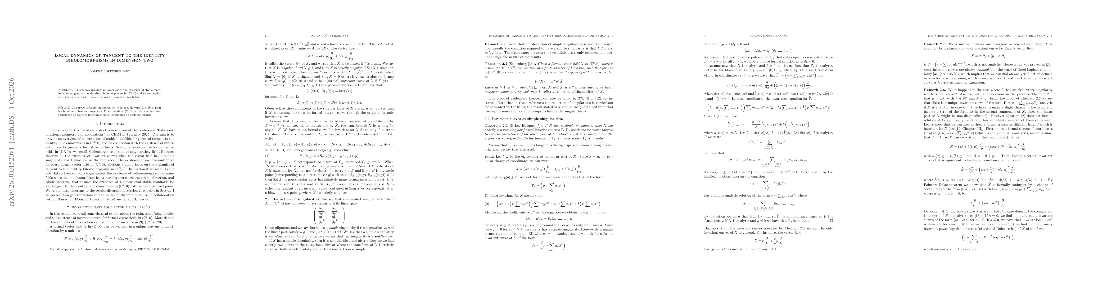Thumbnail for Local dynamics of tangent to the identity biholomorphisms in dimension two