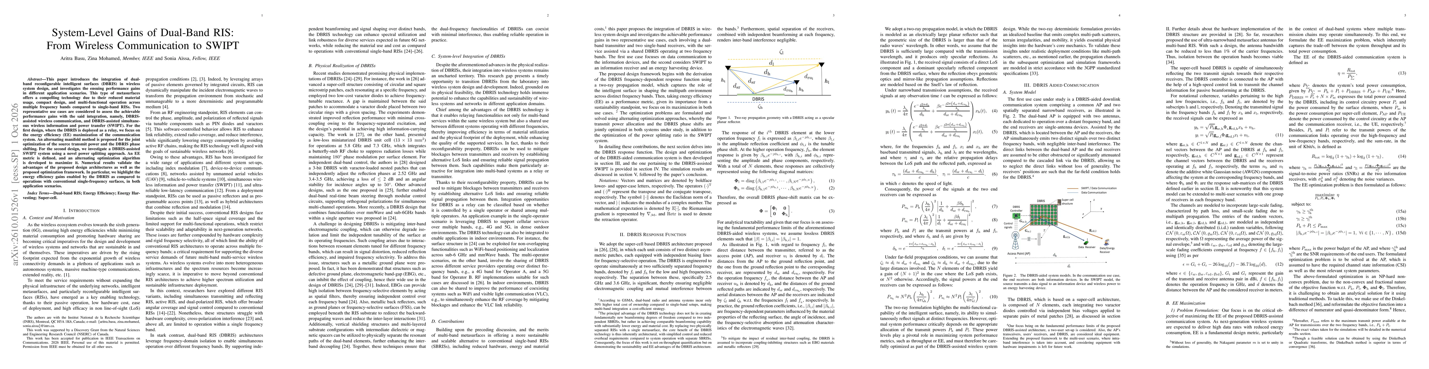 Thumbnail for System-Level Gains of Dual-Band RIS: From Wireless Communication to SWIPT