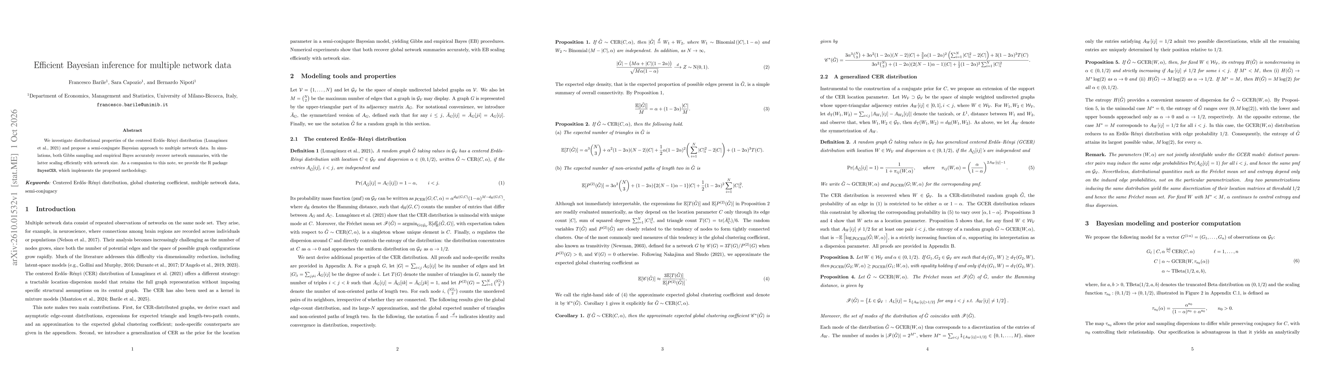 Thumbnail for Efficient Bayesian inference for multiple network data