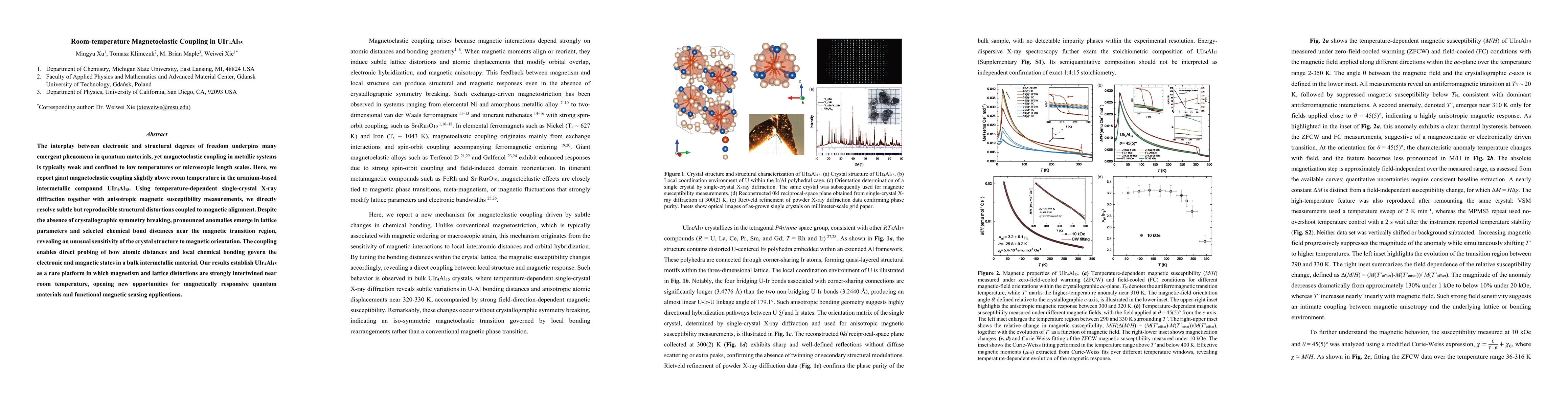 Thumbnail for Room-temperature Magnetoelastic Coupling in UIr$_4$Al$_{15}$