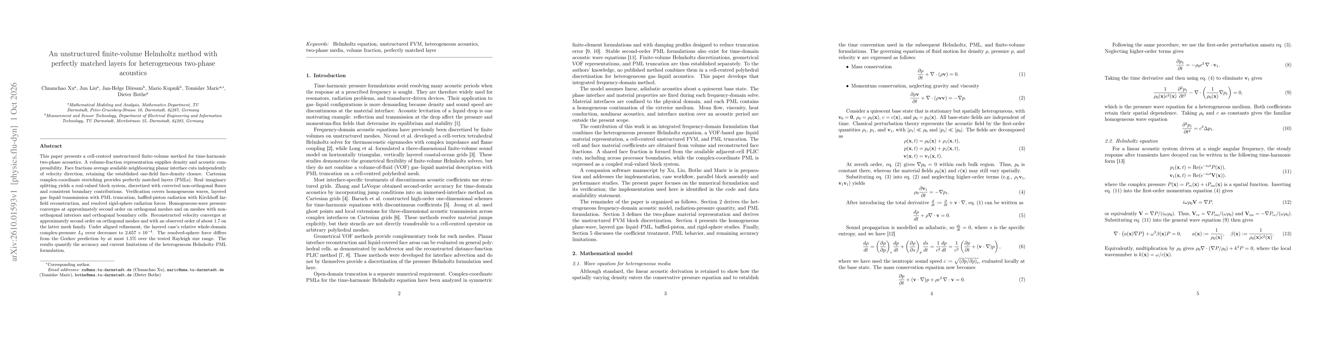 Thumbnail for An unstructured finite-volume Helmholtz method with perfectly matched layers for heterogeneous two-phase acoustics