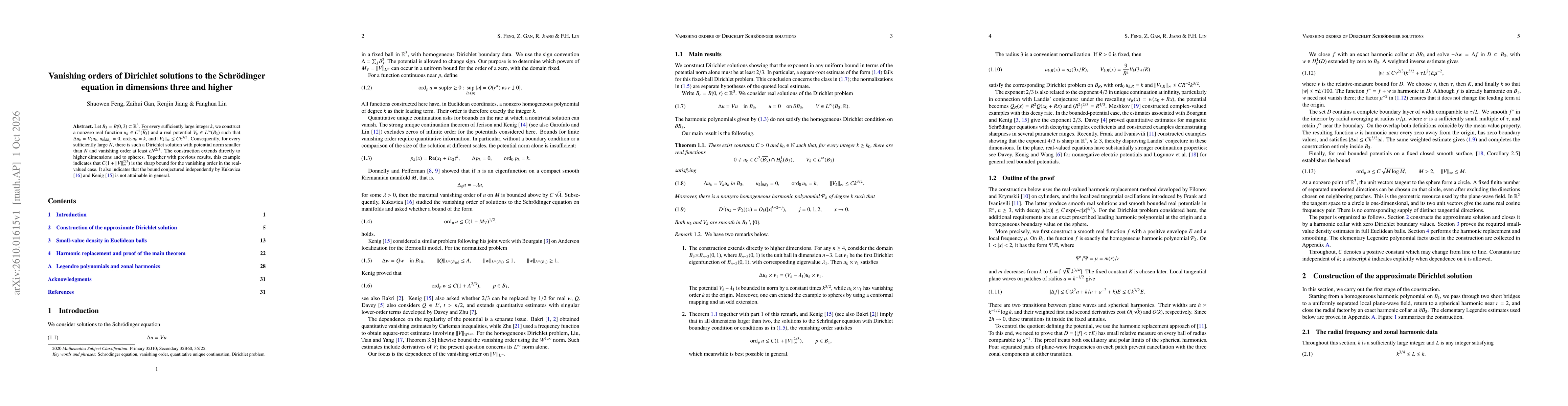 Thumbnail for Vanishing orders of Dirichlet solutions to the Schrödinger equation in dimensions three and higher