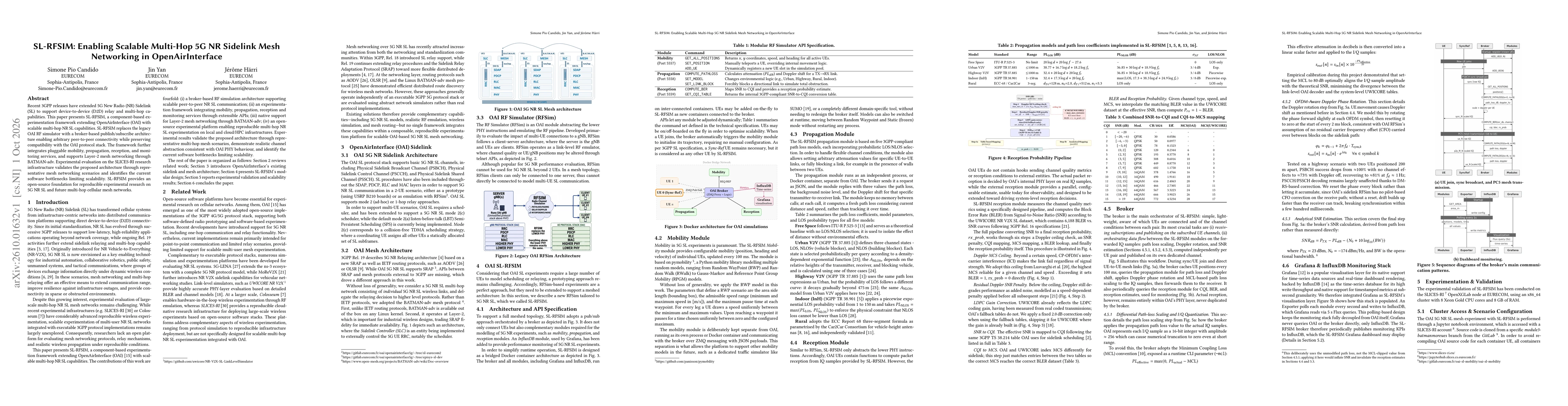 Thumbnail for SL-RFSIM: Enabling Scalable Multi-Hop 5G NR Sidelink Mesh Networking in OpenAirInterface