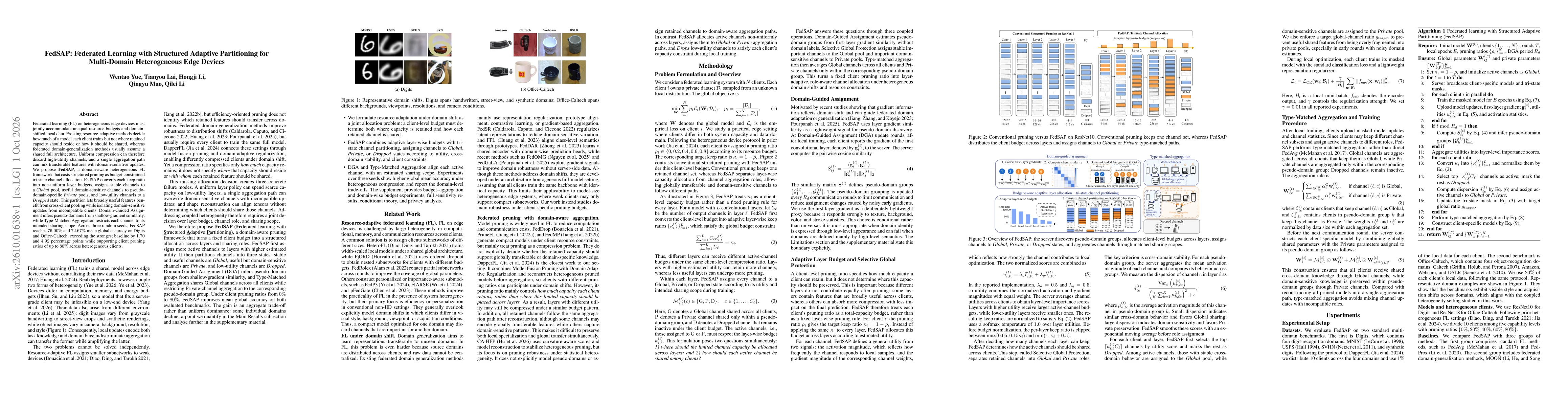 Thumbnail for FedSAP: Federated Learning with Structured Adaptive Partitioning for Multi-Domain Heterogeneous Edge Devices
