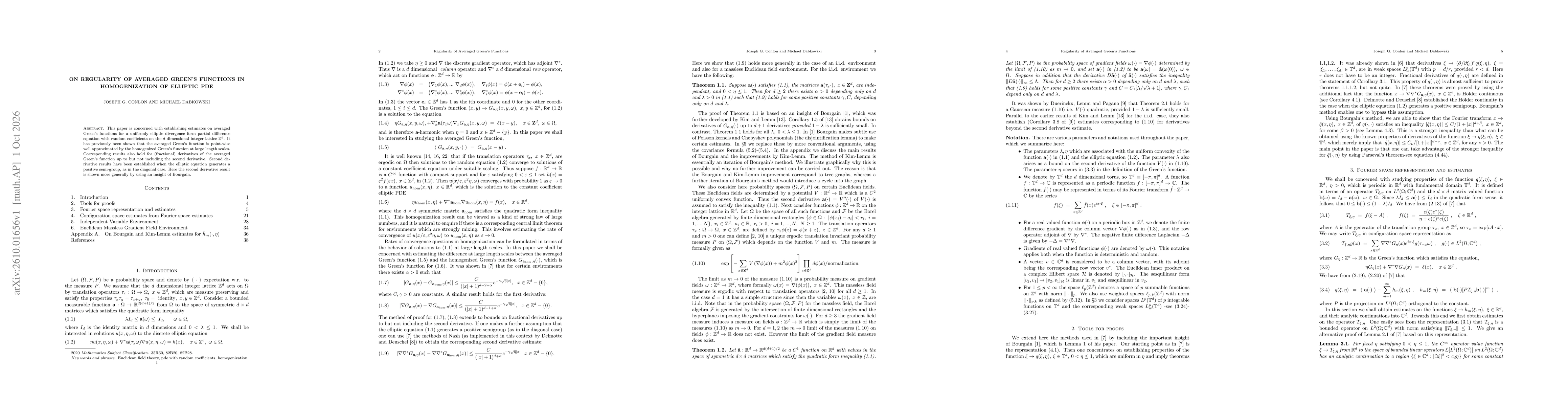 Thumbnail for On regularity of averaged Green's functions in homogenization of elliptic PDE