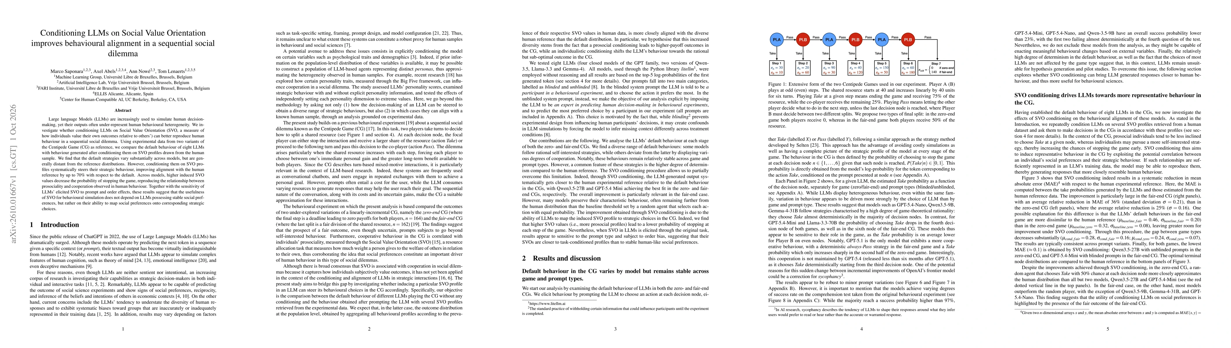 Thumbnail for Conditioning LLMs on Social Value Orientation improves behavioural alignment in a sequential social dilemma