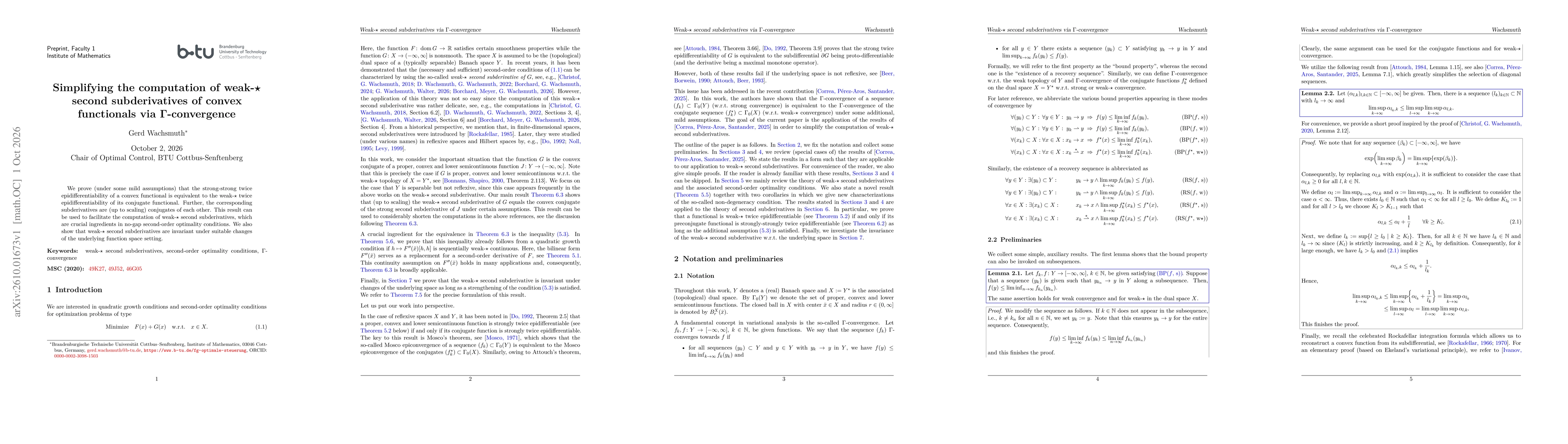 Thumbnail for Simplifying the computation of weak-$\star$ second subderivatives of convex functionals via $Γ$-convergence