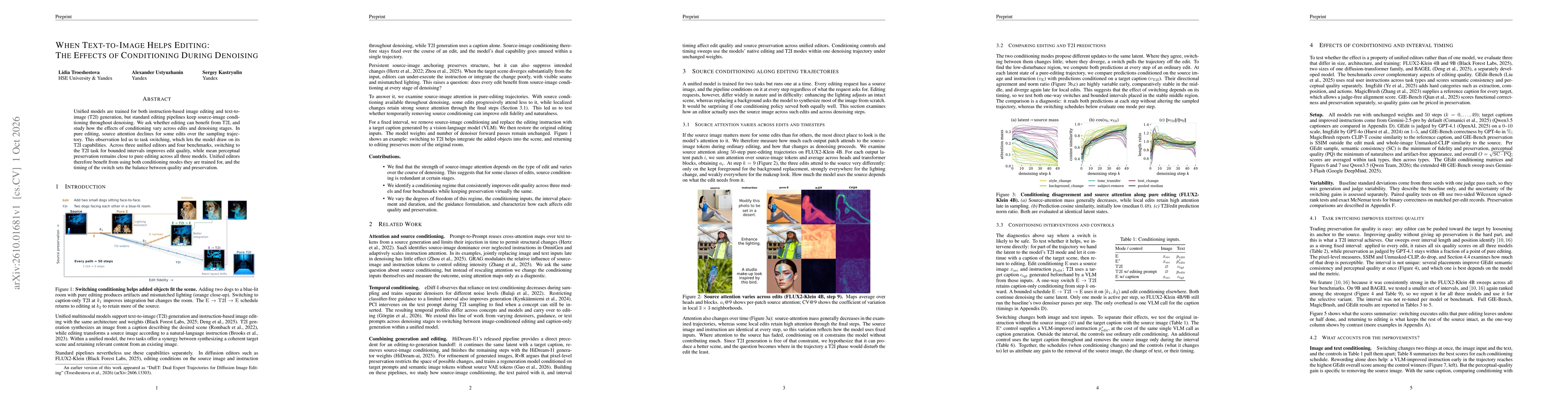Thumbnail for When Text-to-Image Helps Editing: The Effects of Conditioning During Denoising