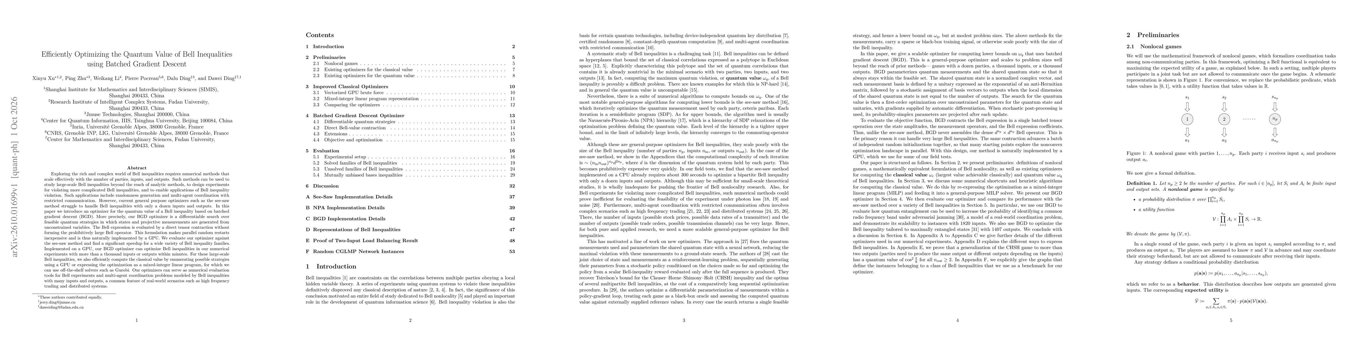 Thumbnail for Efficiently Optimizing the Quantum Value of Bell Inequalities using Batched Gradient Descent