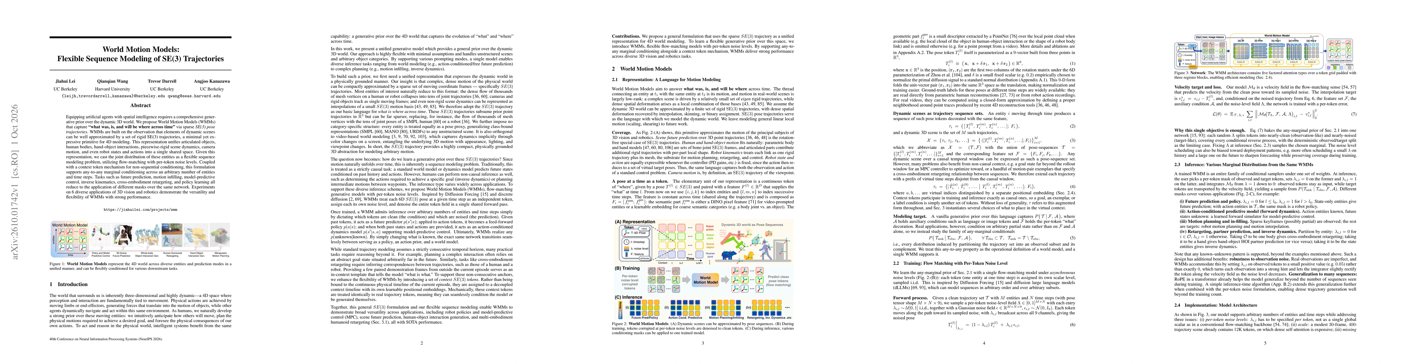 Thumbnail for World Motion Models: Flexible Sequence Modeling of SE(3) Trajectories