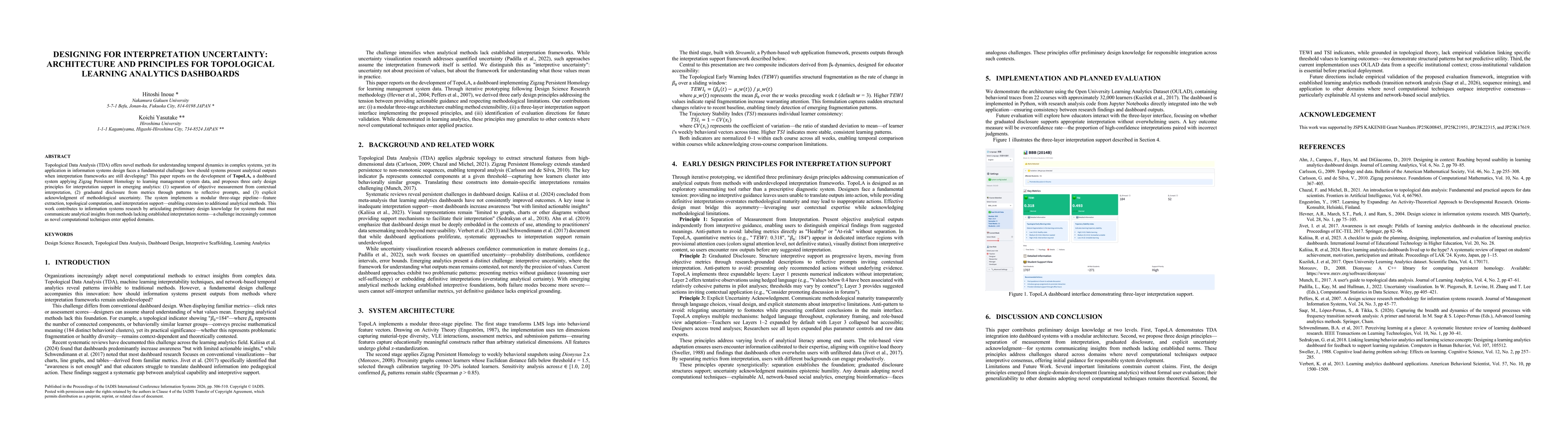 Thumbnail for Designing for Interpretation Uncertainty: Architecture and Principles for Topological Learning Analytics Dashboards