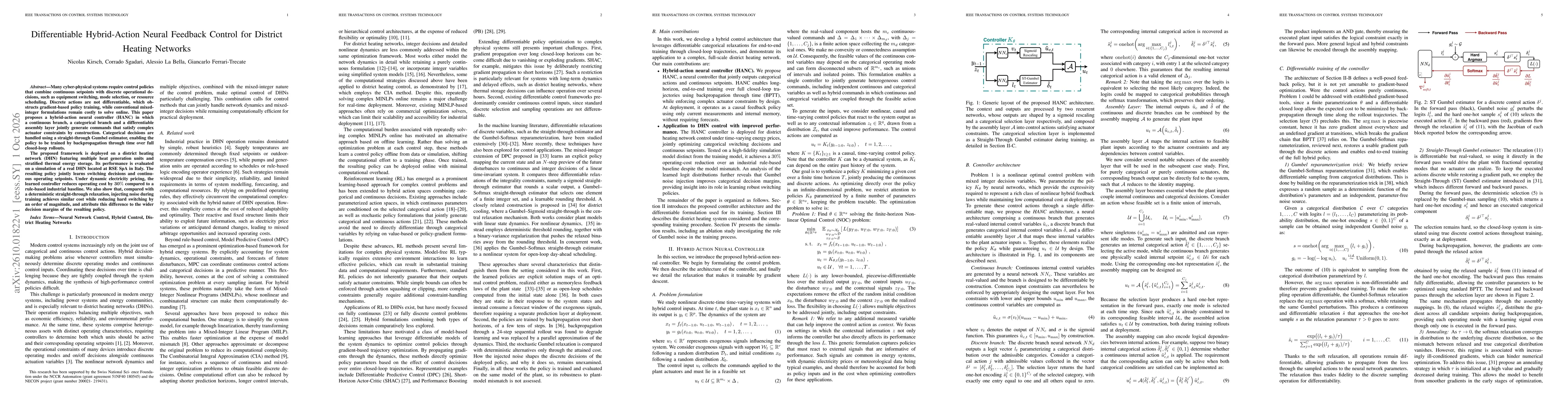 Thumbnail for Differentiable Hybrid-Action Neural Feedback Control for District Heating Networks