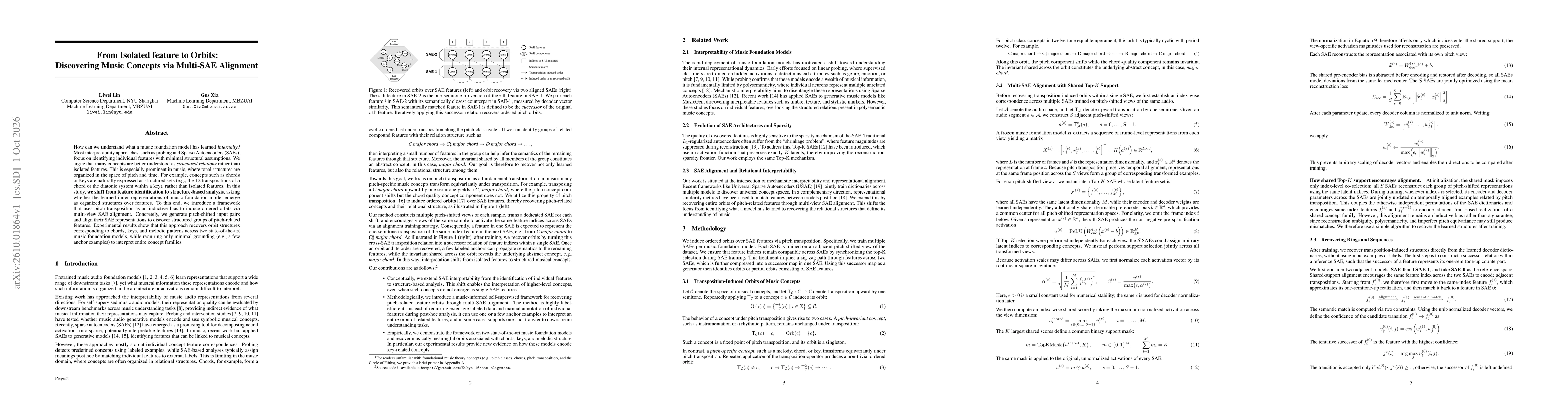 Thumbnail for From Isolated Feature to Orbits: Discovering Music Concepts via Multi-SAE Alignment