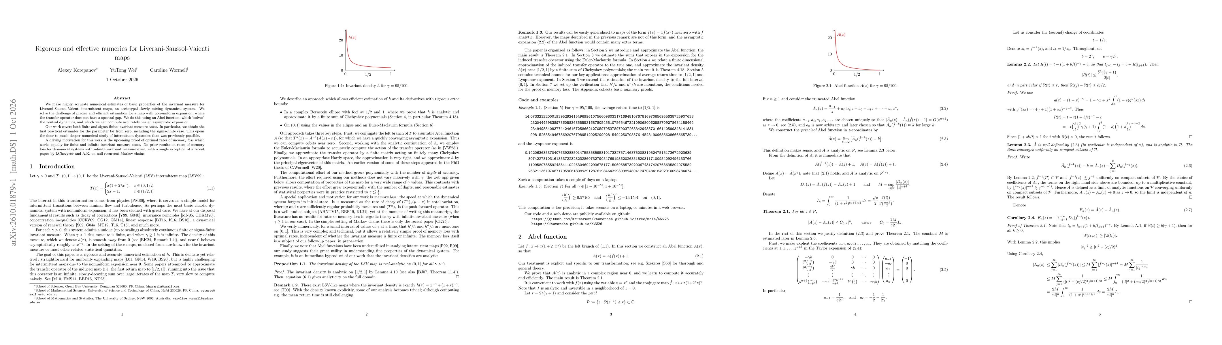 Thumbnail for Rigorous and effective numerics for Liverani-Saussol-Vaienti maps