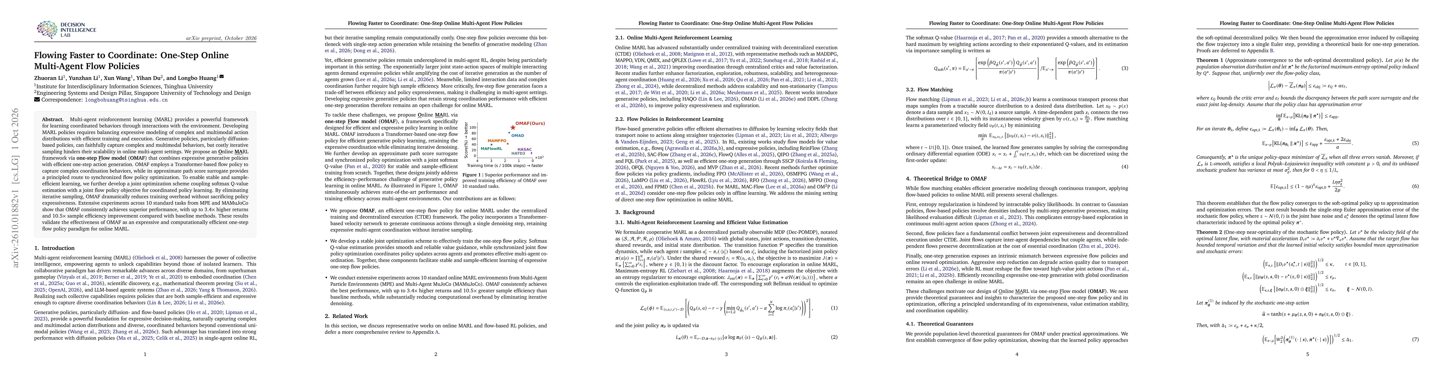 Thumbnail for Flowing Faster to Coordinate: One-Step Online Multi-Agent Flow Policies