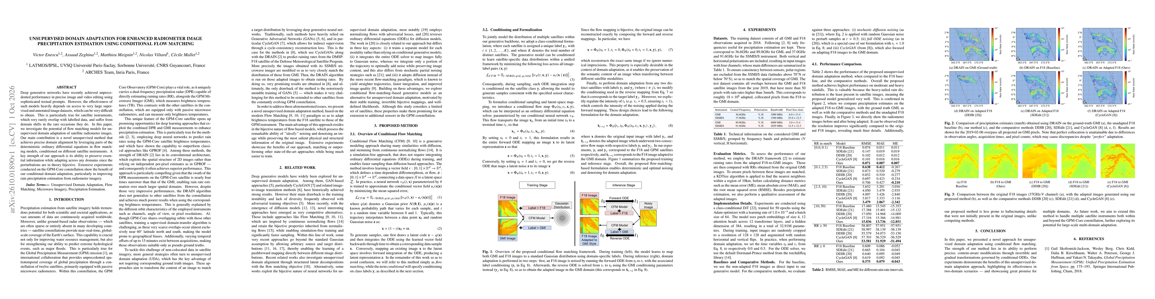 Thumbnail for Unsupervised Domain Adaptation for Enhanced Radiometer Image Precipitation Estimation using Conditional Flow Matching