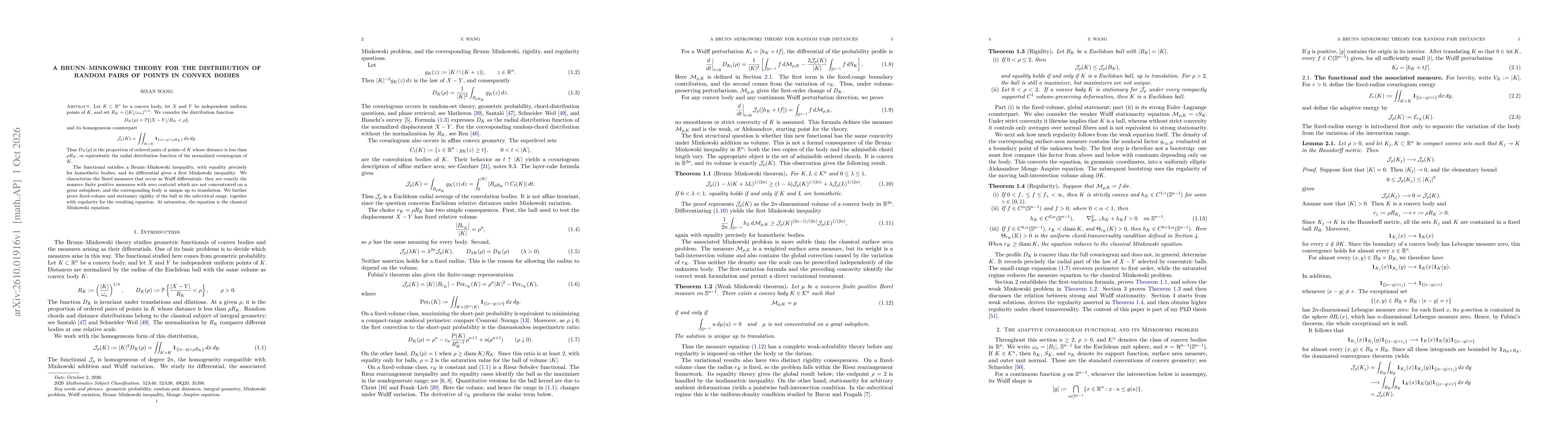 Thumbnail for A Brunn-Minkowski Theory for the Distribution of Random Pairs of Points in Convex Bodies