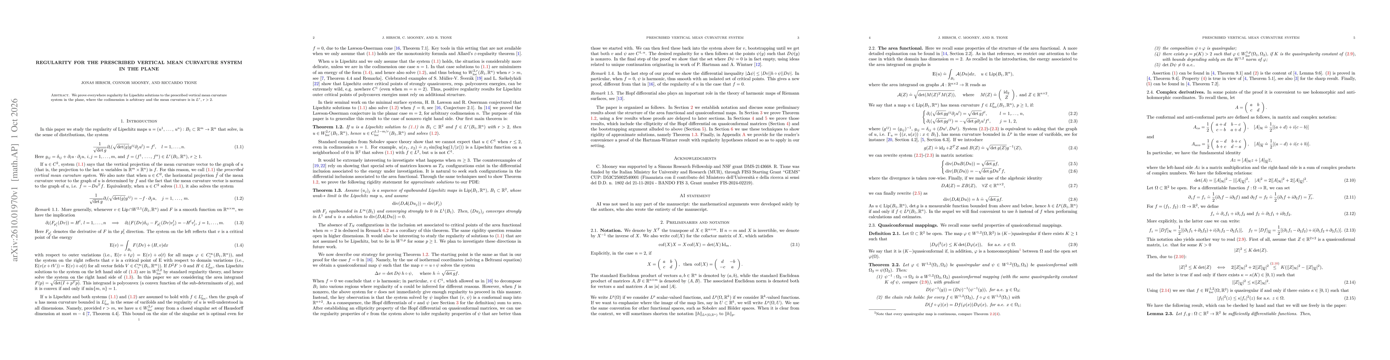 Thumbnail for Regularity for the prescribed vertical mean curvature system in the plane