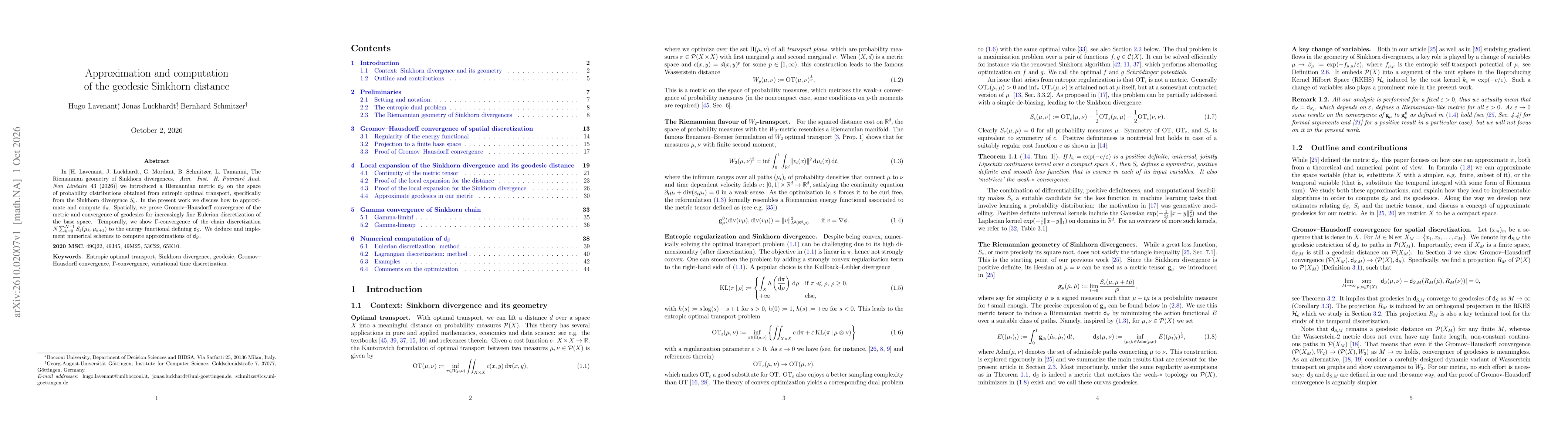 Thumbnail for Approximation and computation of the geodesic Sinkhorn distance
