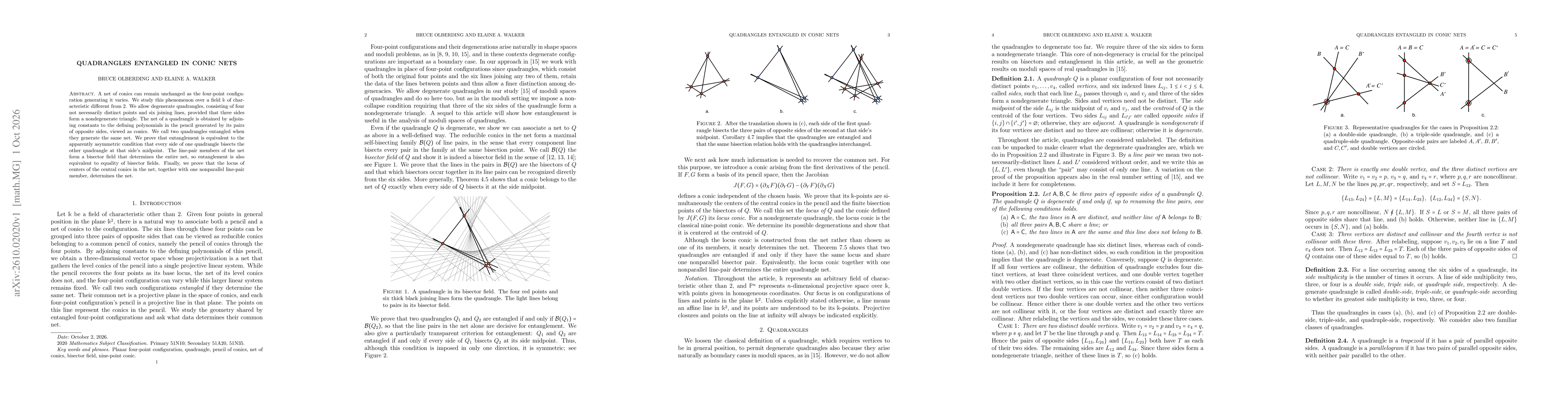 Thumbnail for Quadrangles entangled in conic nets