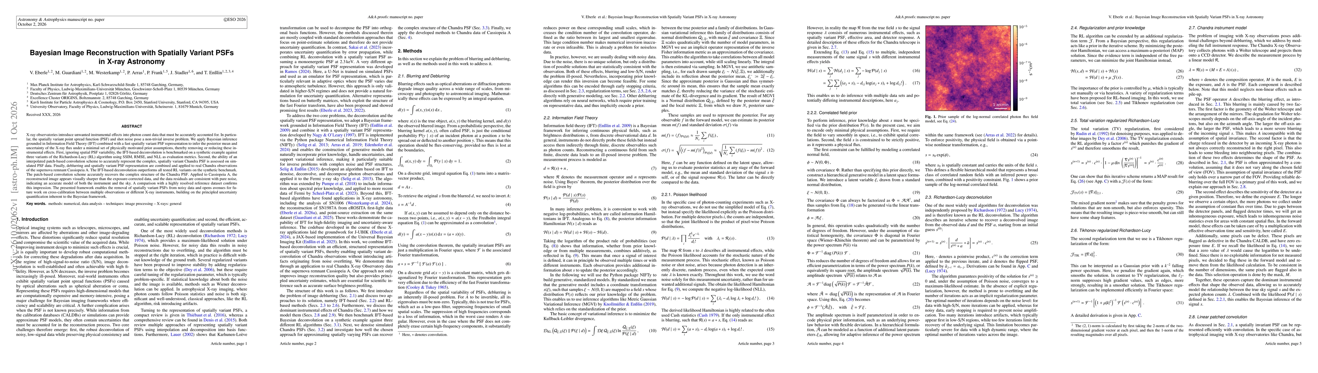 Thumbnail for Bayesian Image Reconstruction with Spatially Variant PSFs in X-ray Astronomy