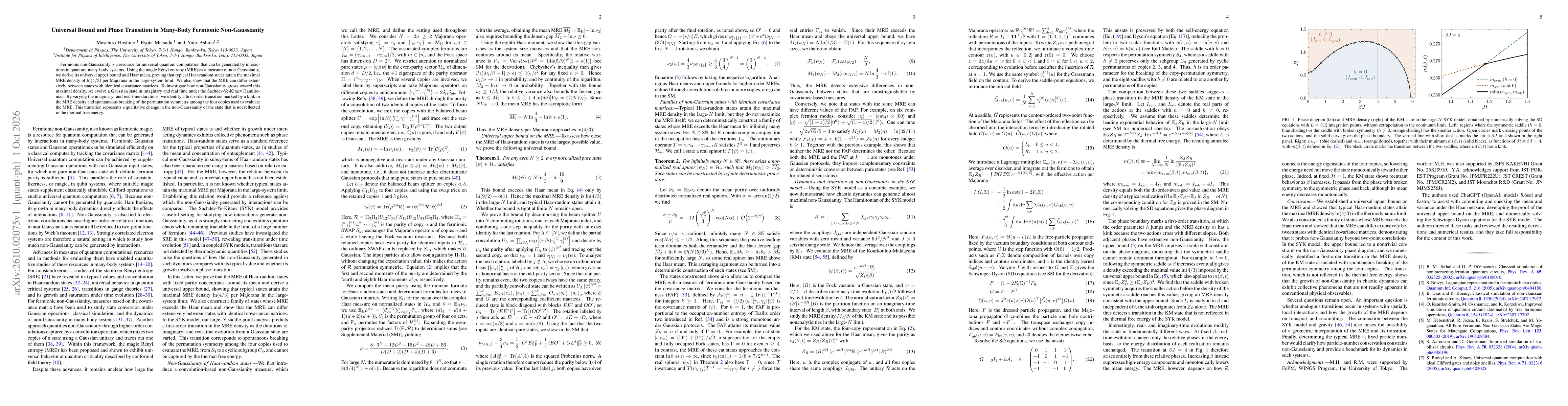 Thumbnail for Universal Bound and Phase Transition in Many-Body Fermionic Non-Gaussianity