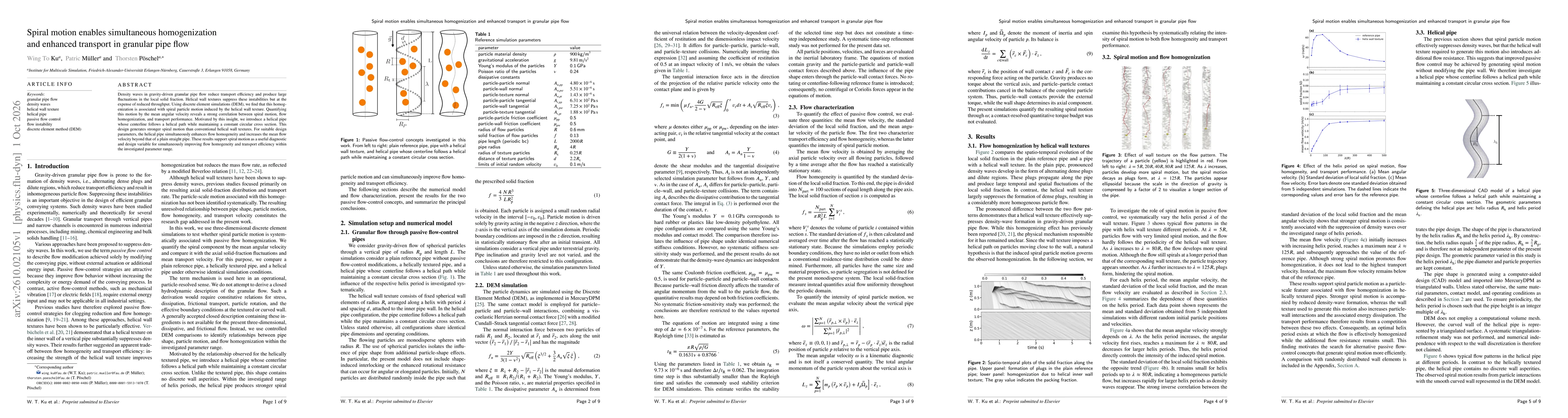 Thumbnail for Spiral motion enables simultaneous homogenization and enhanced transport in granular pipe flow