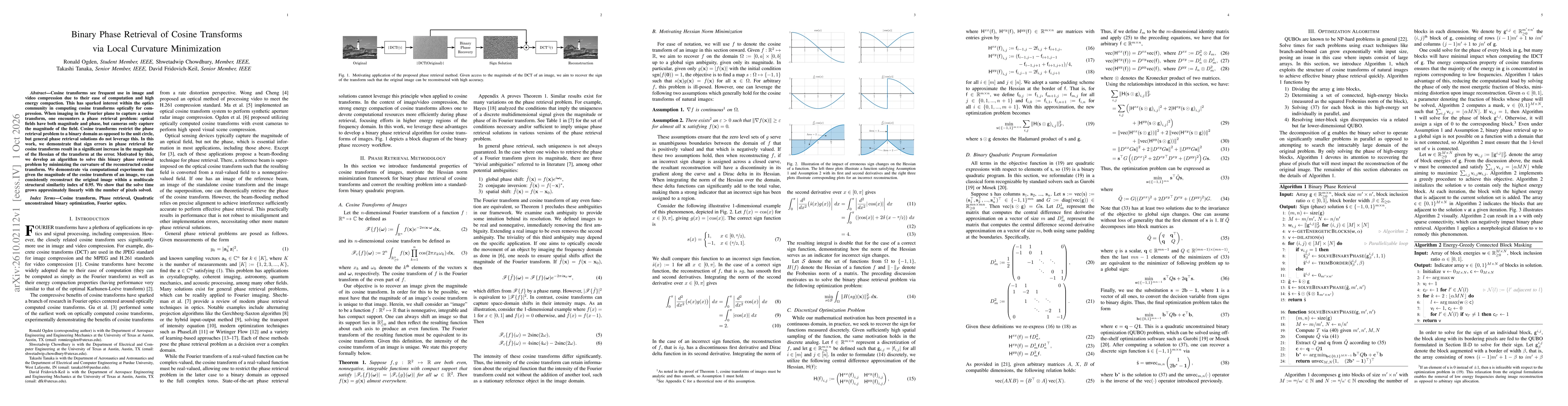 Thumbnail for Binary Phase Retrieval of Cosine Transforms via Local Curvature Minimization