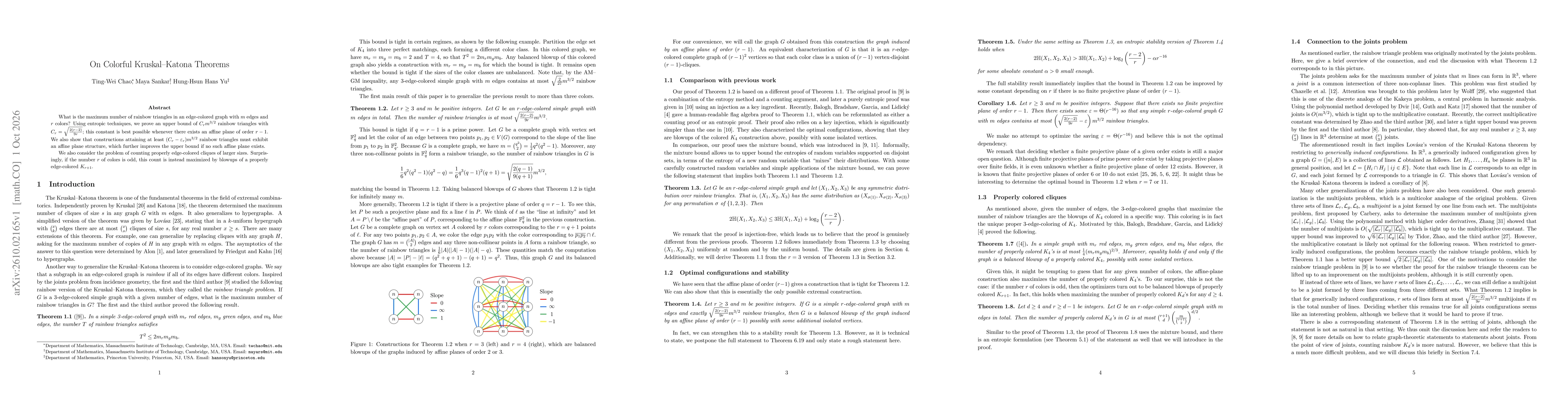 Thumbnail for On Colorful Kruskal--Katona Theorems
