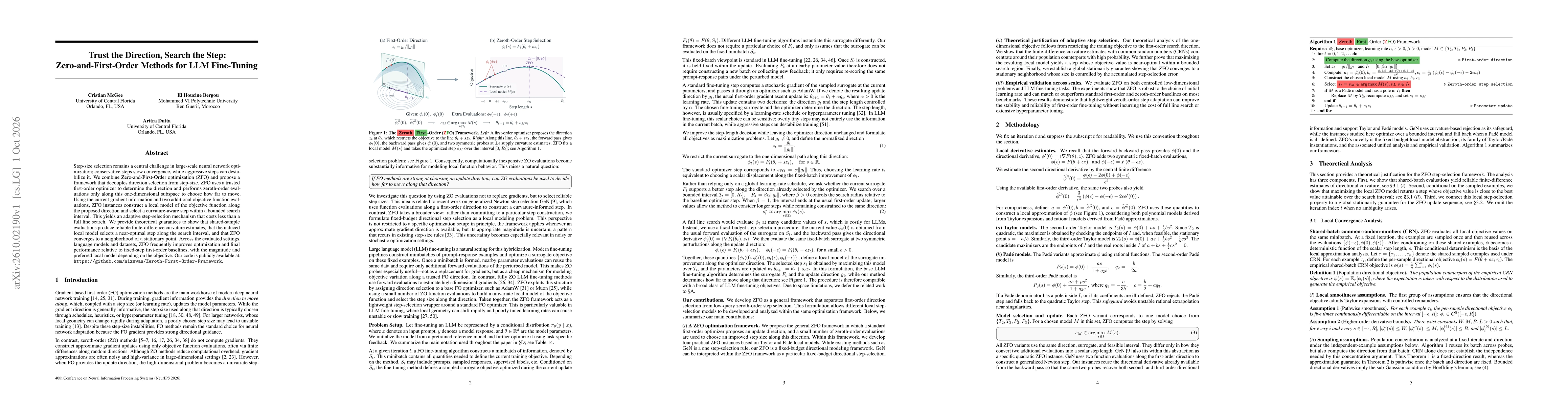 Thumbnail for Trust the Direction, Search the Step: Zero-and-First-Order Methods for LLM Fine-Tuning