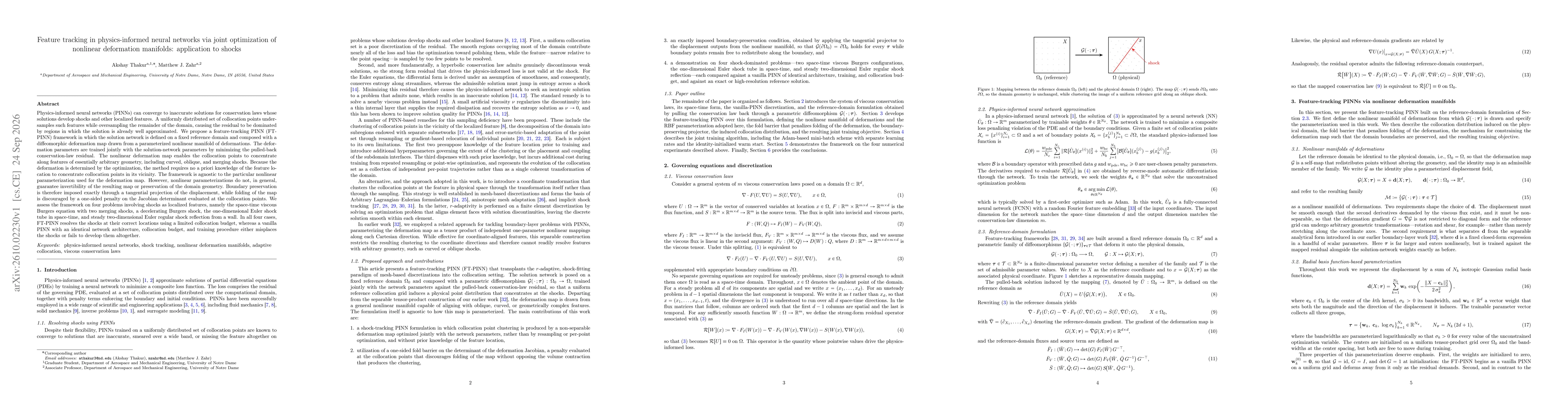 Thumbnail for Feature tracking in physics-informed neural networks via joint optimization of nonlinear deformation manifolds: application to shocks