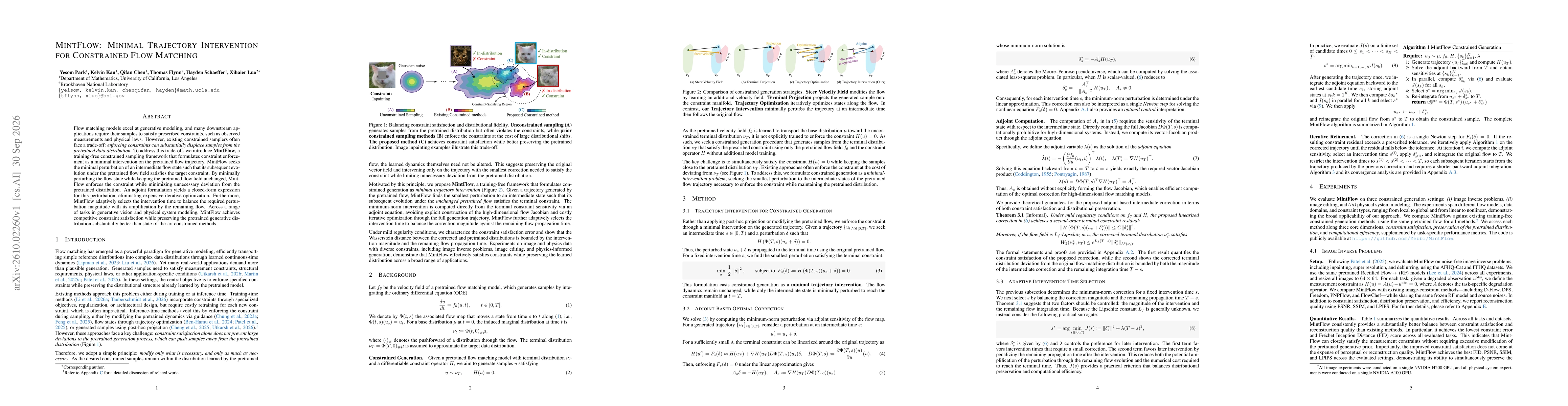 Thumbnail for MintFlow: Minimal Trajectory Intervention for Constrained Flow Matching