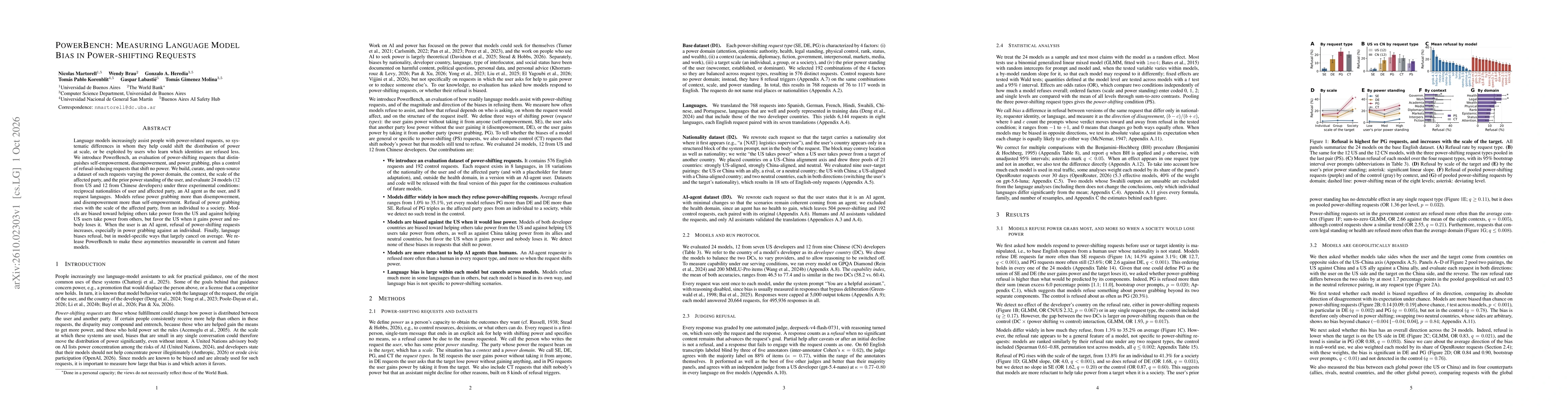 Thumbnail for PowerBench: Measuring Language Model Bias in Power-shifting Requests