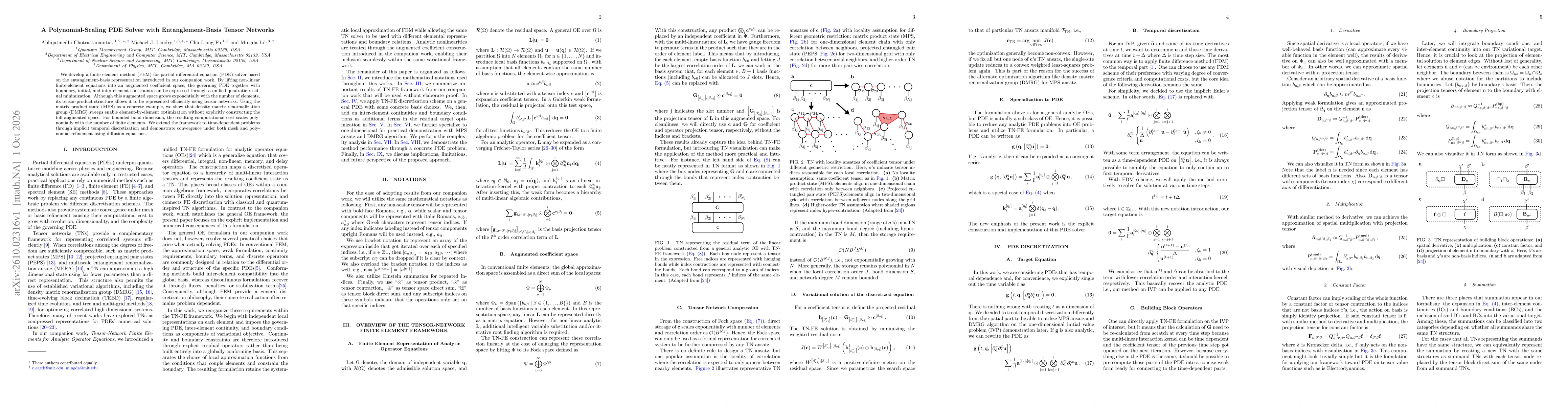 Thumbnail for A Polynomial-Scaling PDE Solver with Entanglement-Basis Tensor Networks