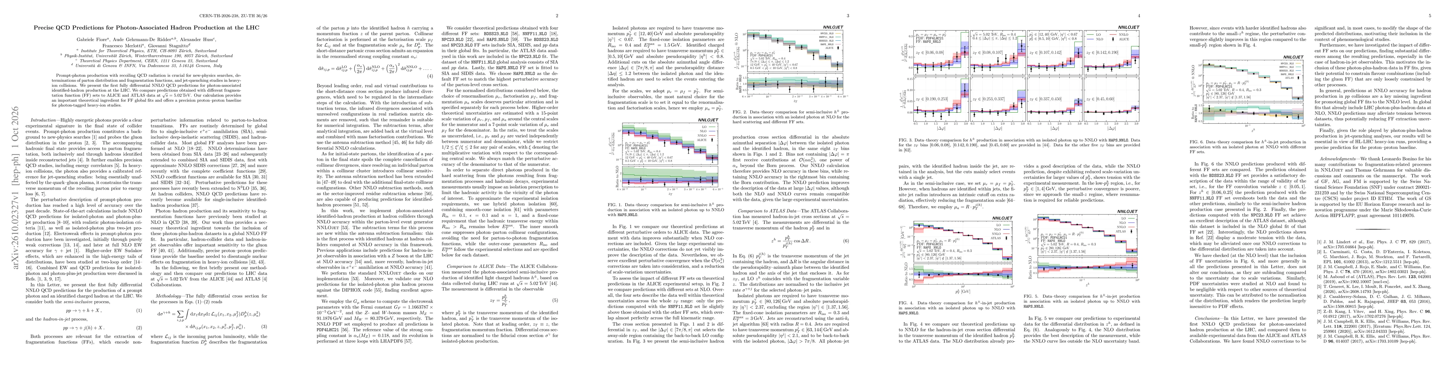 Thumbnail for Precise QCD Predictions for Photon-Associated Hadron Production at the LHC