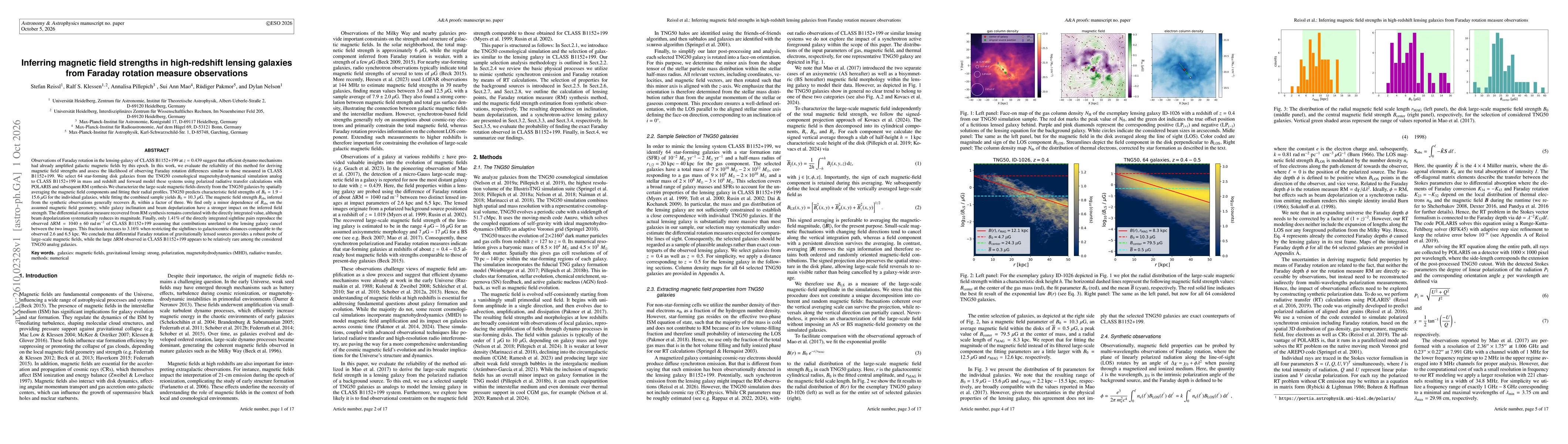 Thumbnail for Inferring magnetic field strengths in high-redshift lensing galaxies from Faraday rotation measure observations