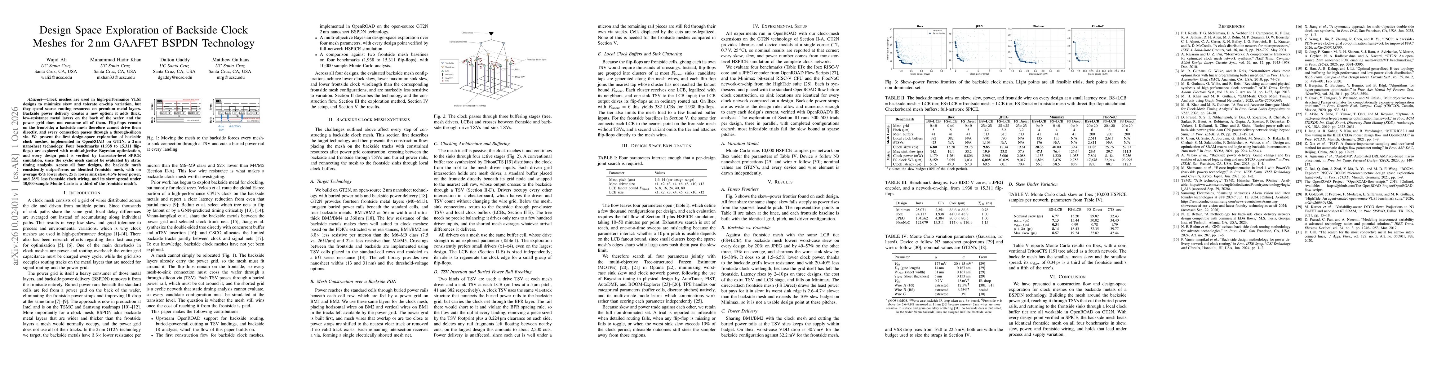 Thumbnail for Design Space Exploration of Backside Clock Meshes for 2 nm GAAFET BSPDN Technology