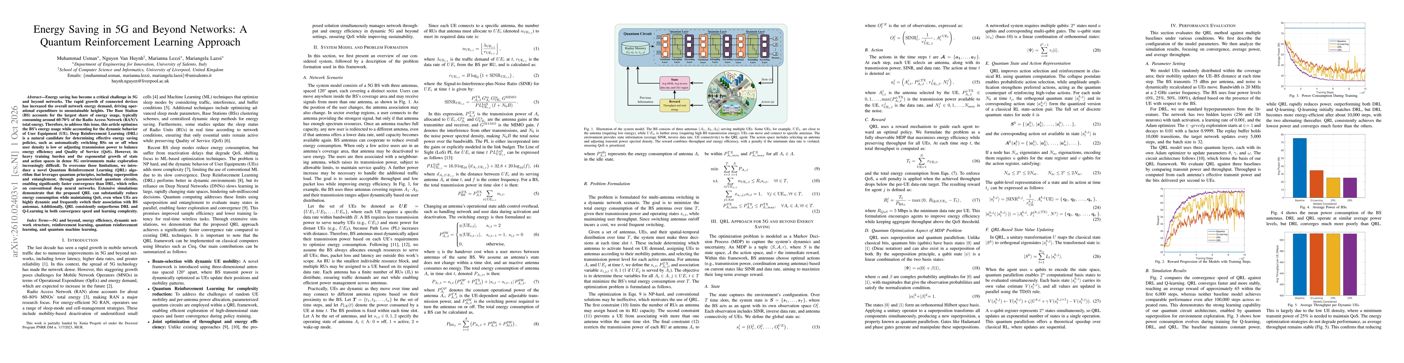 Thumbnail for Energy Saving in 5G and Beyond Networks: A Quantum Reinforcement Learning Approach