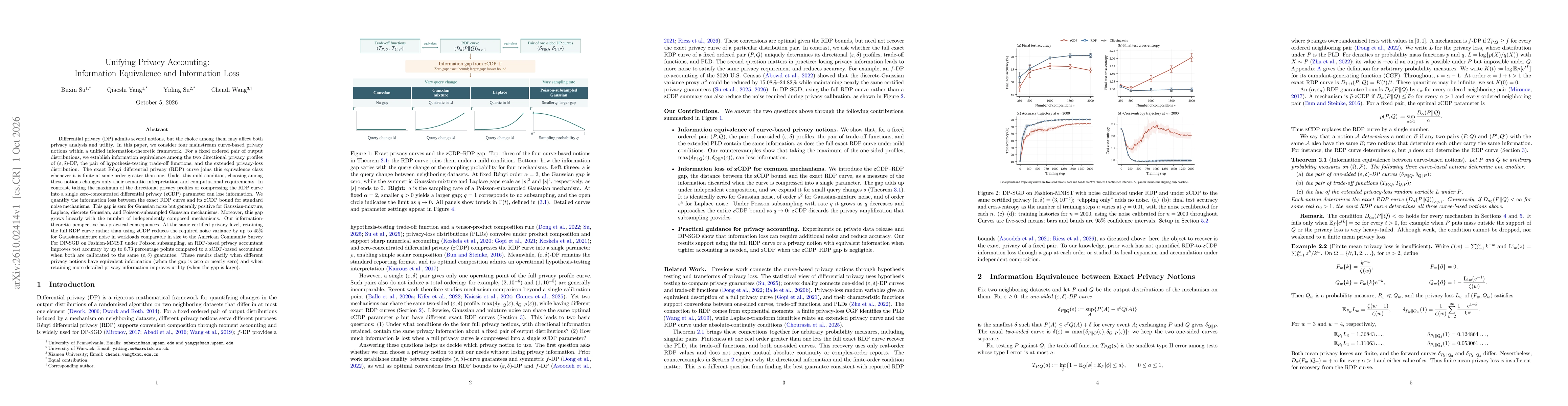 Thumbnail for Unifying Privacy Accounting: Information Equivalence and Information Loss