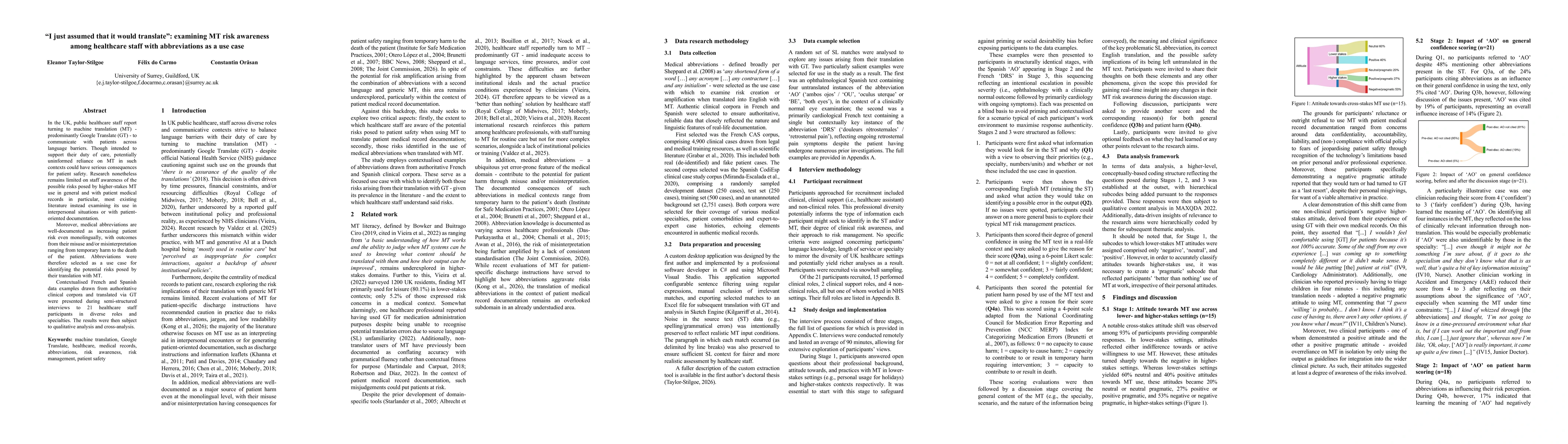 Thumbnail for "I just assumed that it would translate": examining MT risk awareness among healthcare staff with abbreviations as a use case