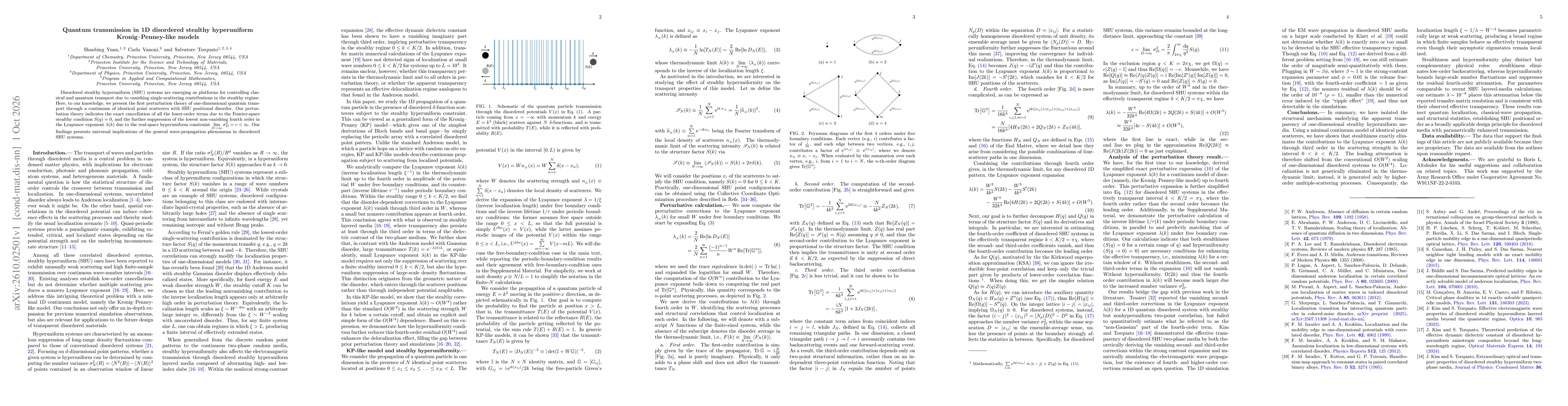 Thumbnail for Quantum transmission in 1D disordered stealthy hyperuniform Kronig--Penney-like models