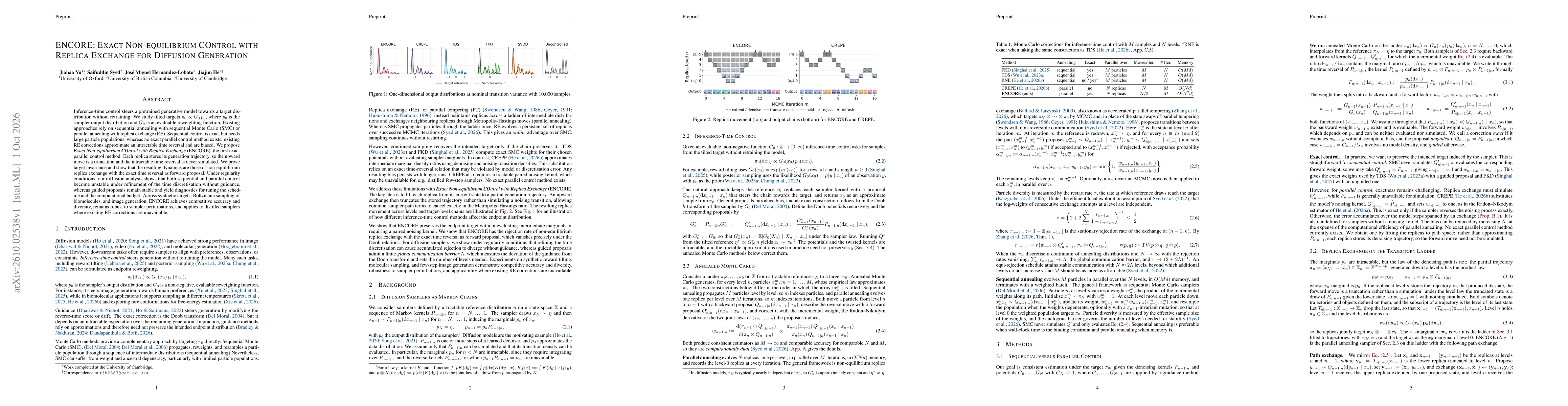 Thumbnail for ENCORE: Exact Non-equilibrium COntrol with Replica Exchange for Diffusion Generation