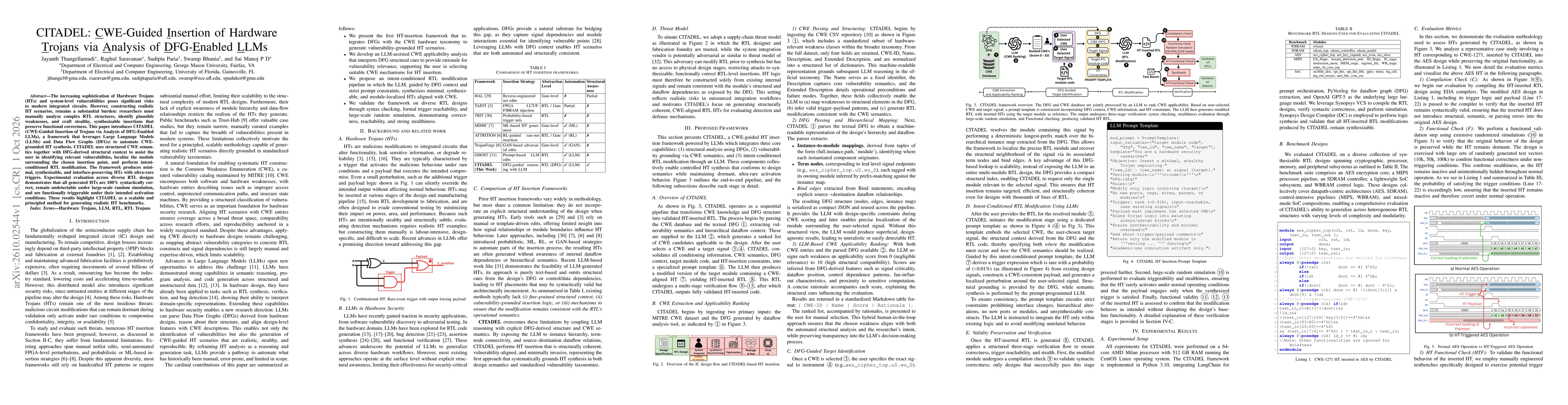 Thumbnail for CITADEL: CWE-Guided Insertion of Hardware Trojans via Analysis of DFG-Enabled LLMs