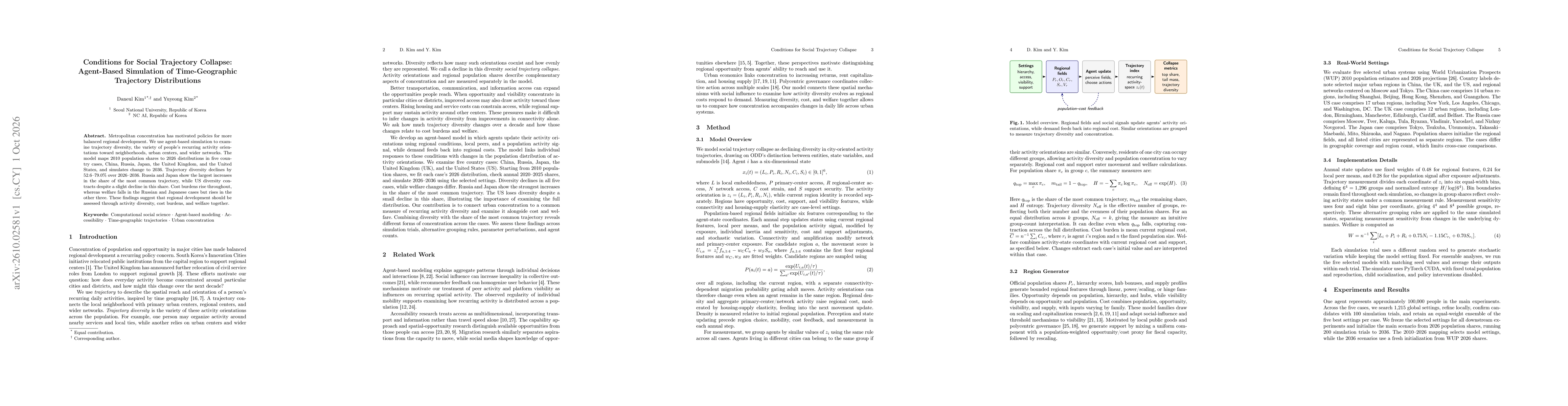 Thumbnail for Conditions for Social Trajectory Collapse: Agent-Based Simulation of Time-Geographic Trajectory Distributions