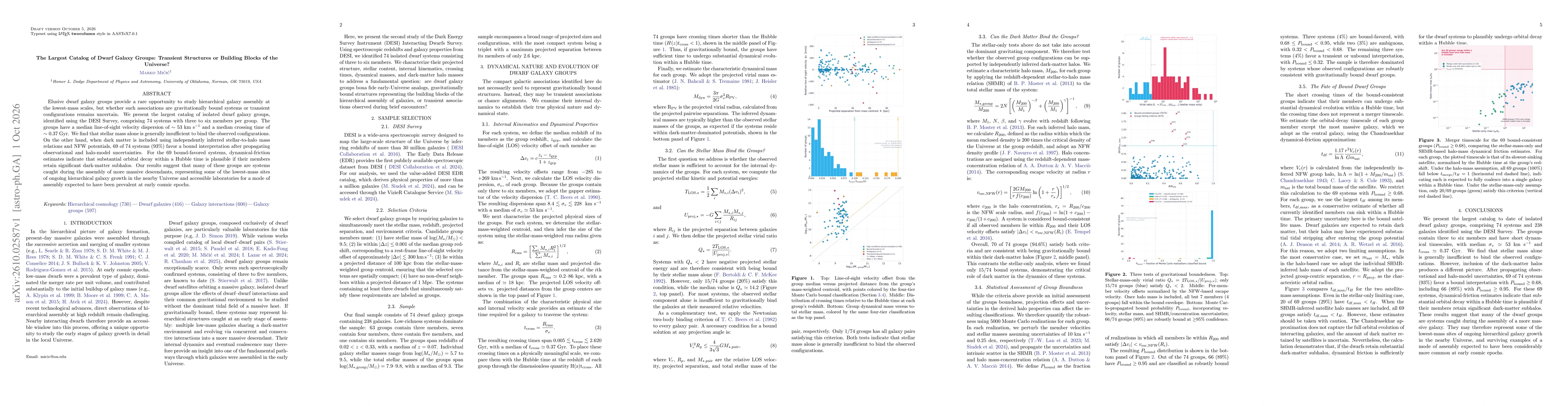 Thumbnail for The Largest Catalog of Dwarf Galaxy Groups: Transient Structures or Building Blocks of the Universe?