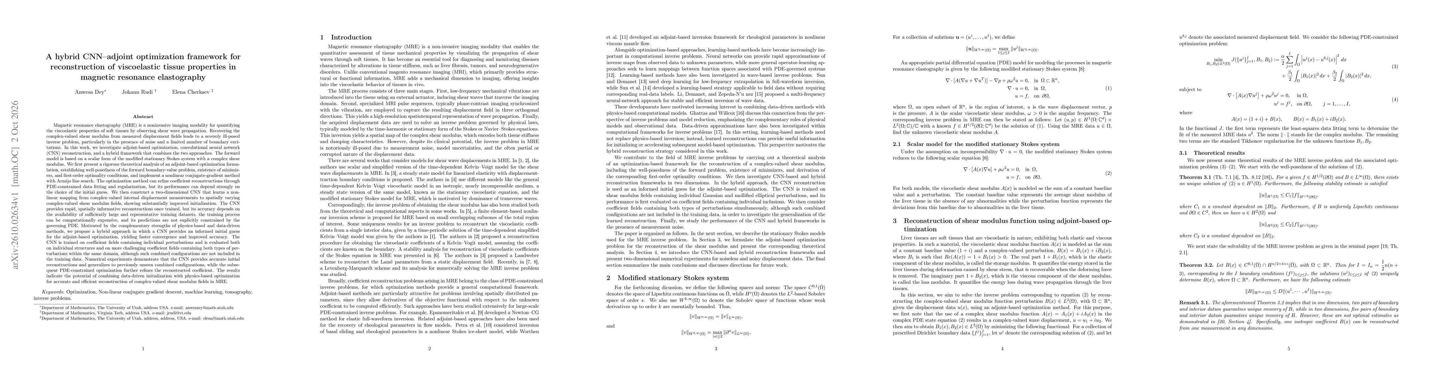 Thumbnail for A hybrid CNN-adjoint optimization framework for reconstruction of viscoelastic tissue properties in magnetic resonance elastography