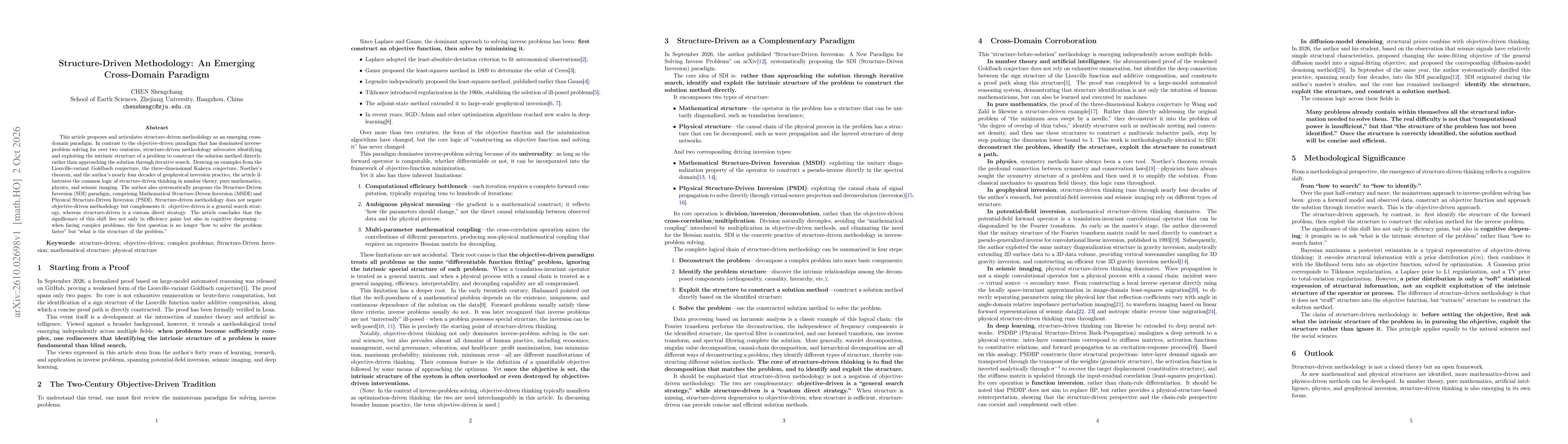 Thumbnail for Structure-Driven Methodology: An Emerging Cross-Domain Paradigm