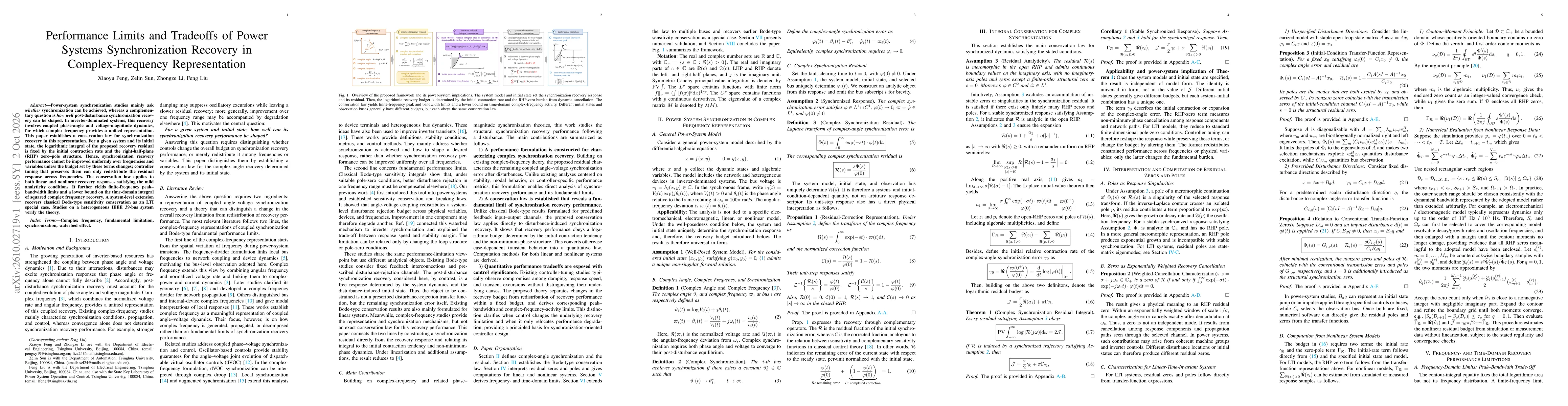 Thumbnail for Performance Limits and Tradeoffs of Power Systems Synchronization Recovery in Complex-Frequency Representation
