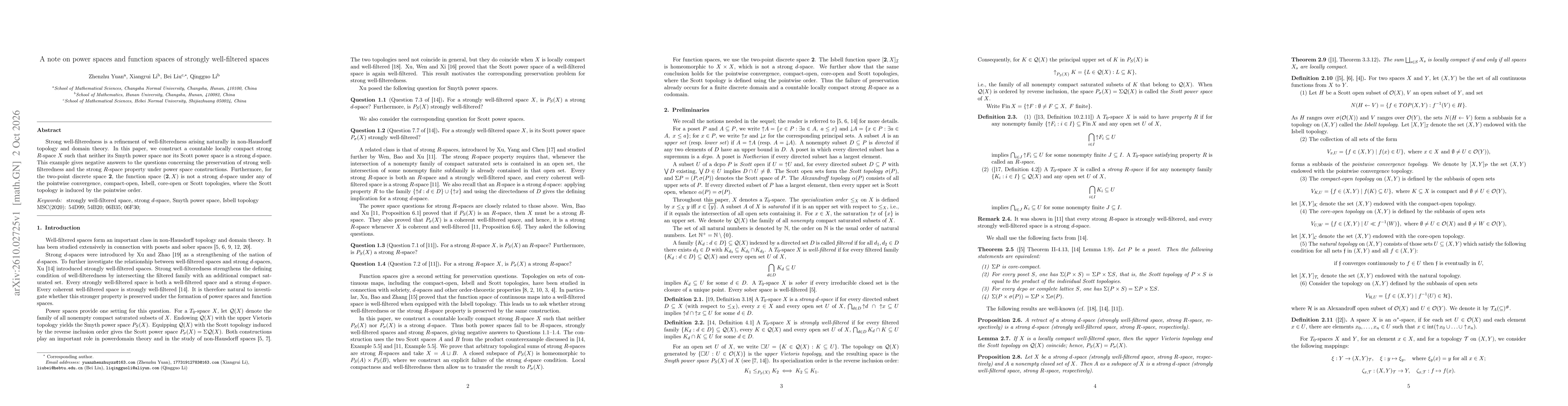 Thumbnail for A note on power spaces and function spaces of strongly well-filtered spaces